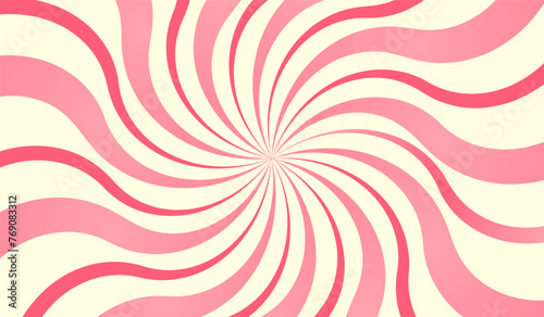 Candy radial background. Marshmallow swirl pattern. Retro psychedelic backdrop.