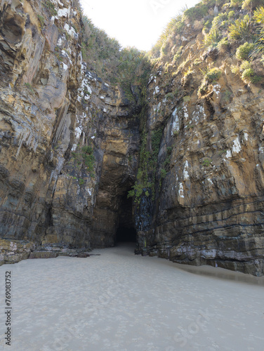 Side angle of the entrance to Cathedral Caves