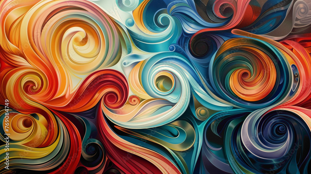 Layers of swirling colors overlapping and intertwining, creating a sense of depth and dimension that draws the viewer in. Layers of swirling colors overlapping and intertwining, creating a sense of depth and dimension that draws the viewer in.