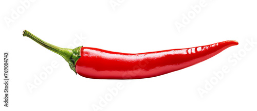 Red Chili Pepper isolated on white transparent background.