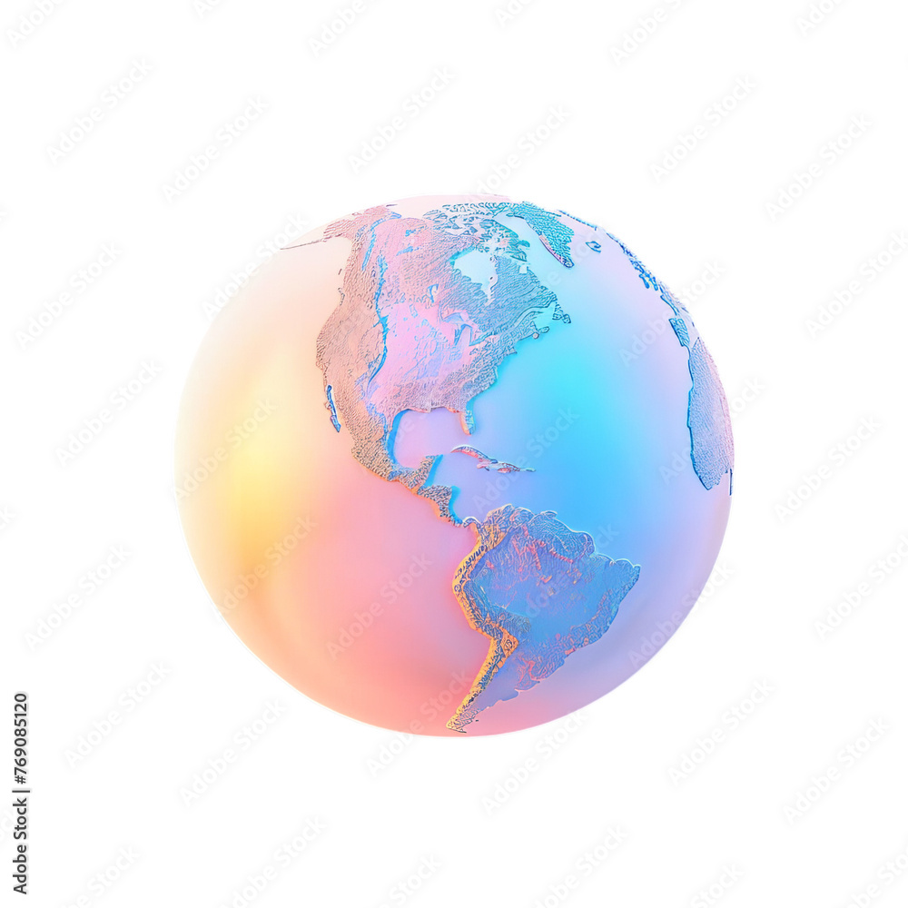 Globe Earth icon isolated on white transparent background.