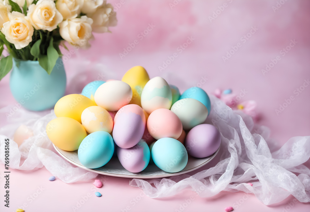 Colorful painted easter eggs Colorful painted easter eggs