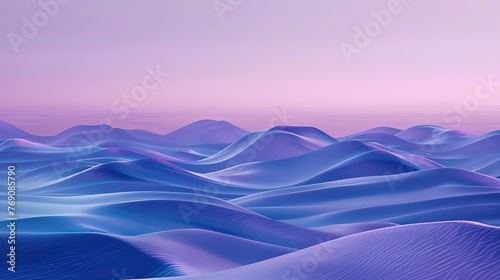 Abstract 3D Purple Sand Dunes at Dusk Background Design