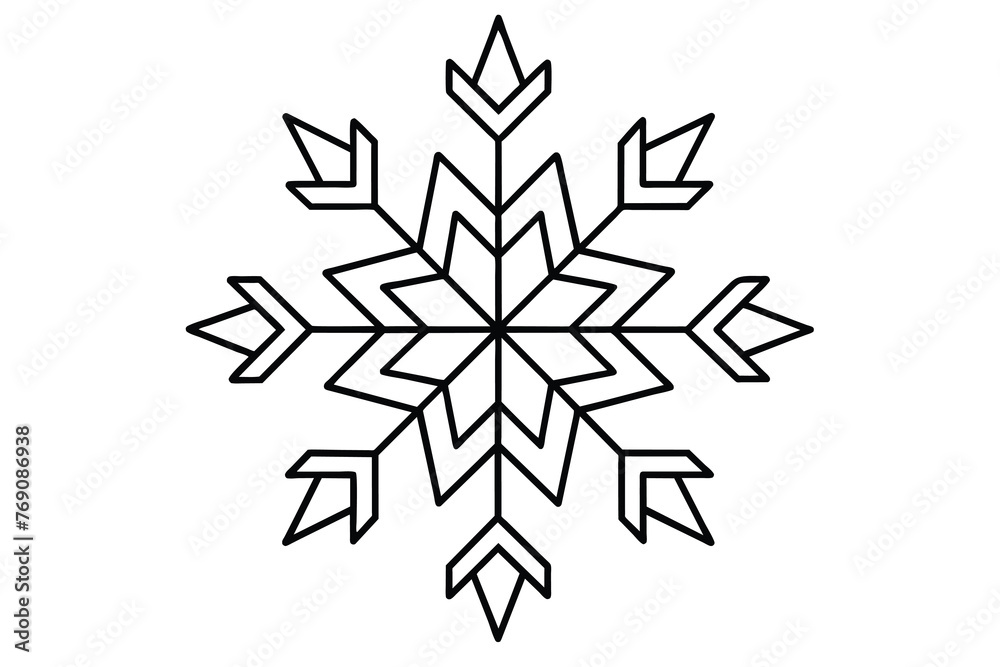 snowflakes shape collection line art illustration vector snowflakes shape collection line art illustration vector