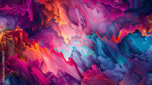 Layers of vibrant hues blending together in a kaleidoscope of color, their movements fluid and dynamic.
