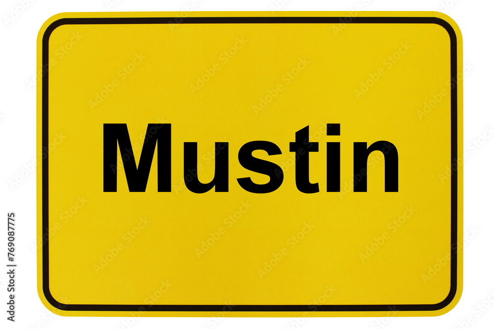 Illustration eines Ortsschildes der Gemeinde Mustin in Mecklenburg-Vorpommern Illustration eines Ortsschildes der Gemeinde Mustin in Mecklenburg-Vorpommern