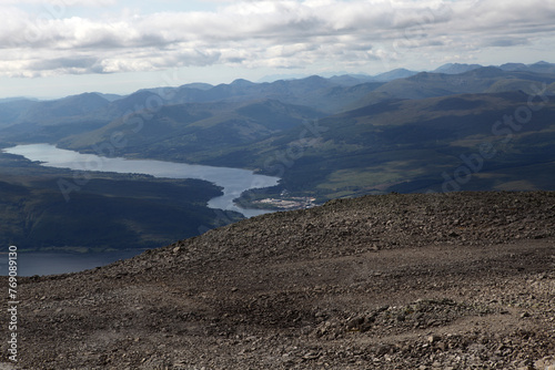 View from the ascent of Ben Nevis by the Carn Mor Dearg Arete - Fort William - Highlands - Scotland - UK photo