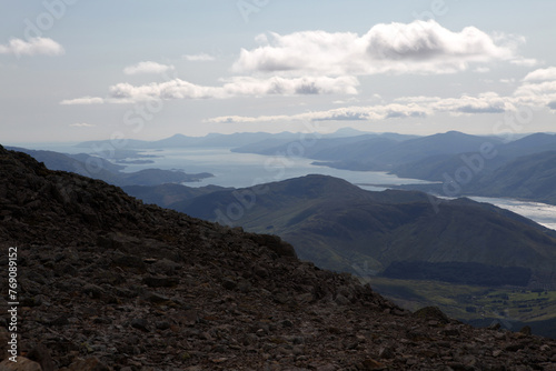 View from the ascent of Ben Nevis by the Carn Mor Dearg Arete - Fort William - Highlands - Scotland - UK