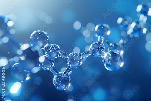 Wallpaper Mural Selective focus of 3D rendering of carbon molecular structure model background for science, technology and research in sports or medical industries. Torontodigital.ca