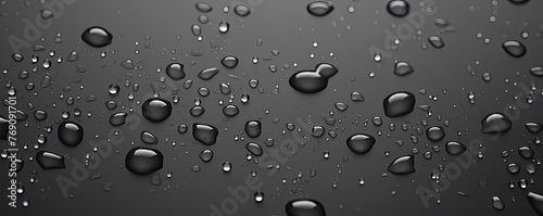water droplets on all gray, matte background