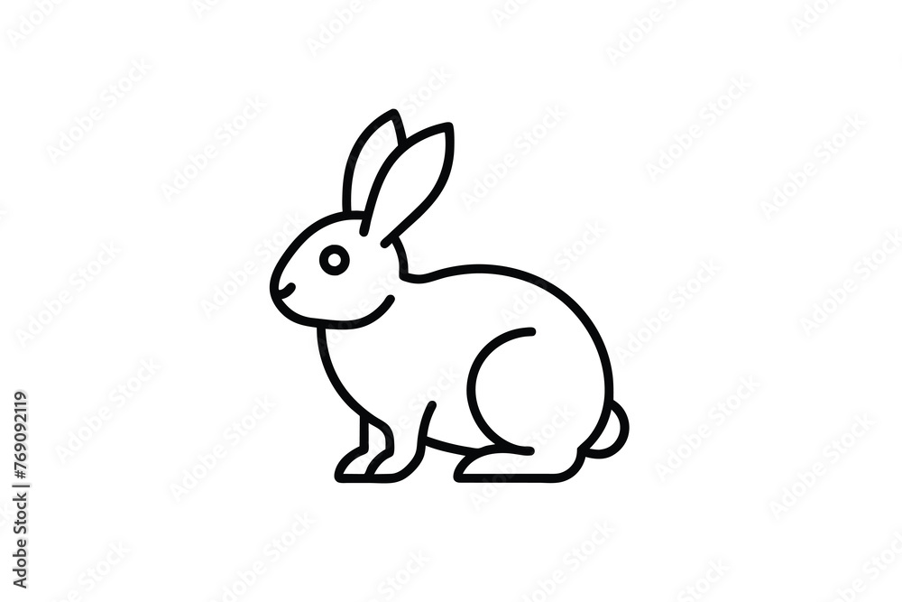 simple rabbit icon line art illustration vector simple rabbit icon line art illustration vector