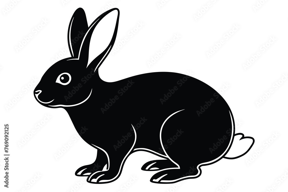 simple rabbit icon line art illustration vector simple rabbit icon line art illustration vector