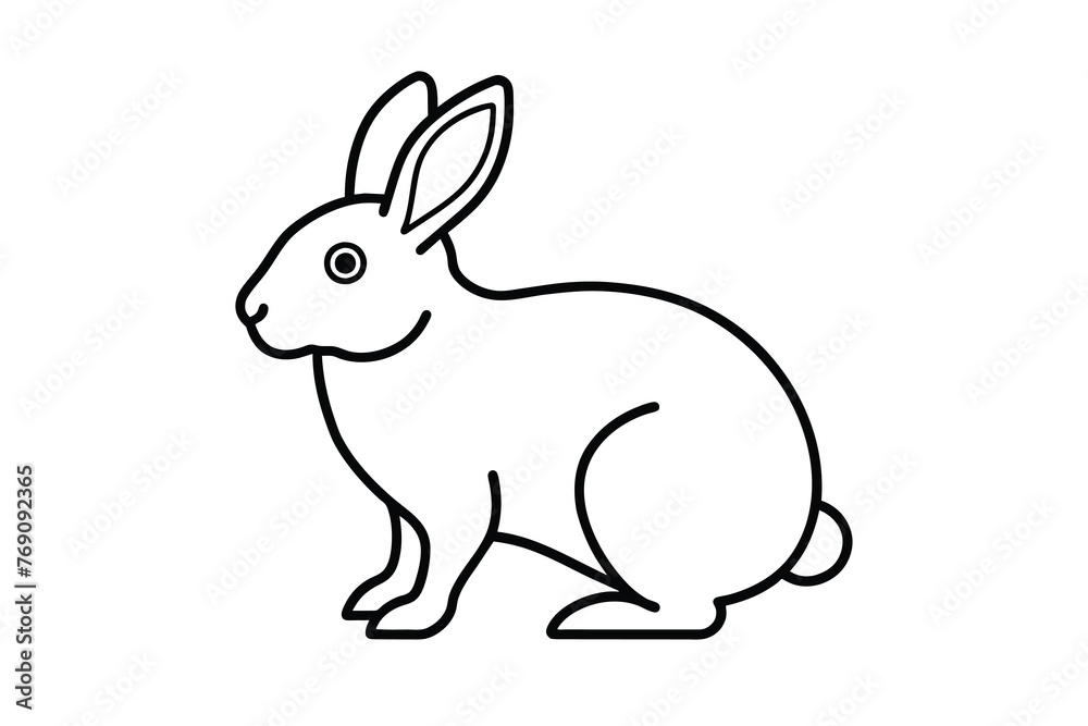 simple rabbit icon line art illustration vector simple rabbit icon line art illustration vector