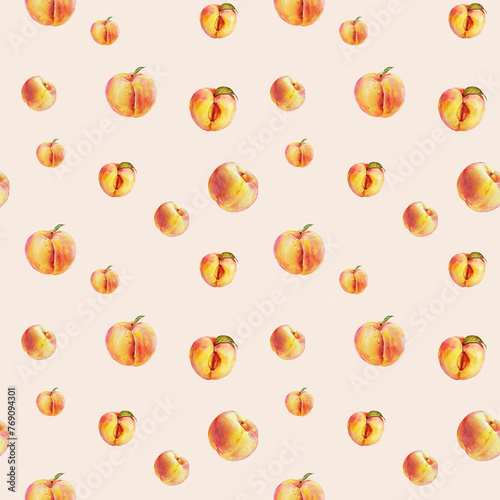 Peaches seamless pattern 