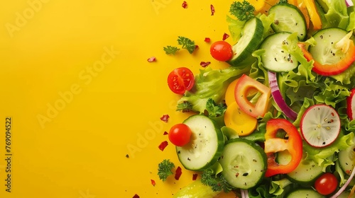 fresh vegetables salad background.
