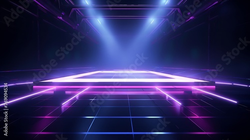 Dark Stage Shows Blue and Purple Background  