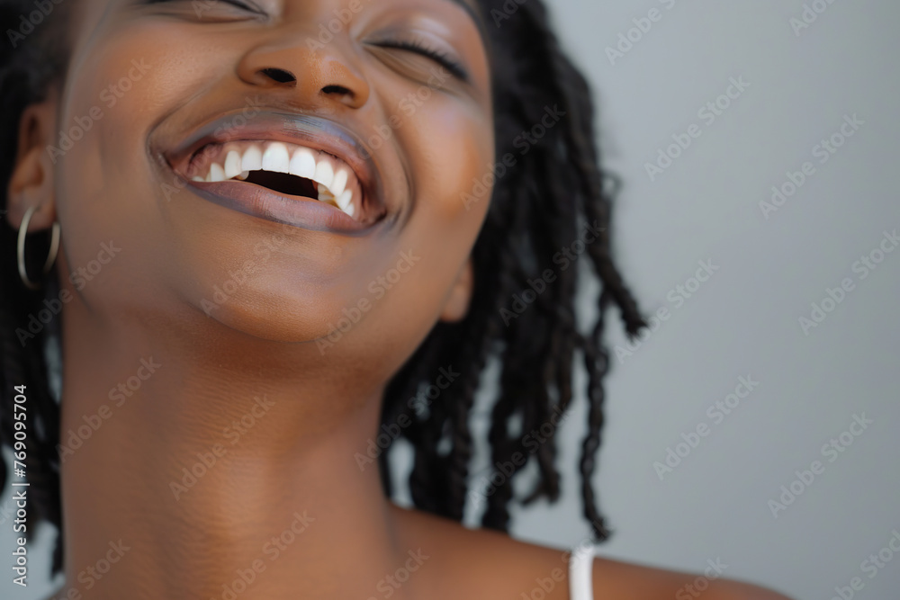 Portrait of african american woman with clean healthy skin Portrait of african american woman with clean healthy skin