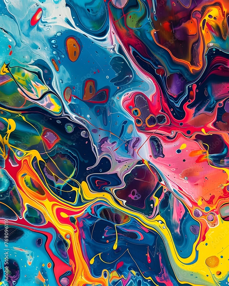Abstract colorful fluid art wallpaper