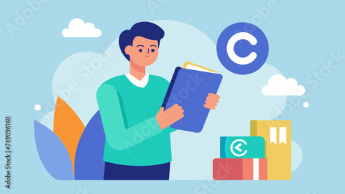 A person holding a book with copyright symbol on the cover representing the value of literary works and the need to include copyright provisions