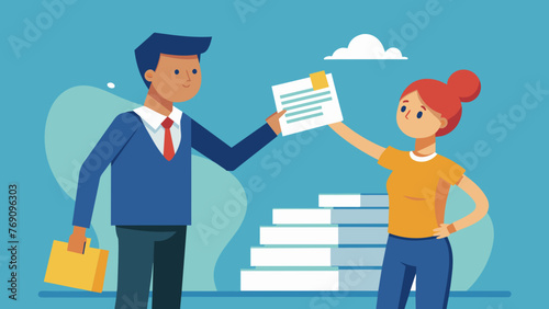 A person representing a taxpayer nervously hands over a pile of financial documents to an auditor knowing that any discrepancies could result in