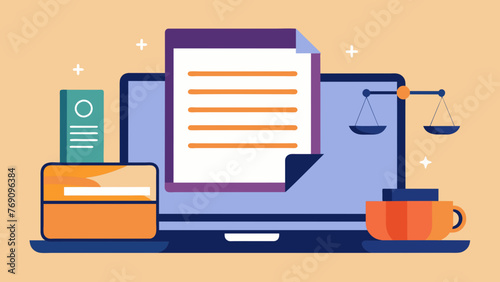 A laptop and notepad are seen next to a stack of legal documents representing the preparation and collaboration between a startup founder and