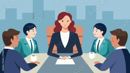 A businesswoman sits in a boardroom leaning forward as she listens intently to her team of legal advisors explaining the nuances of global