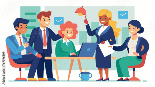In a law office a team of lawyers eagerly gather around a whiteboard brainstorming and strategizing their approach to negotiating licensing and