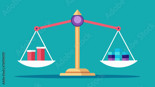 A scale with one side representing the assets of a bankrupt company and the other side representing its debts symbolizing the need for fair