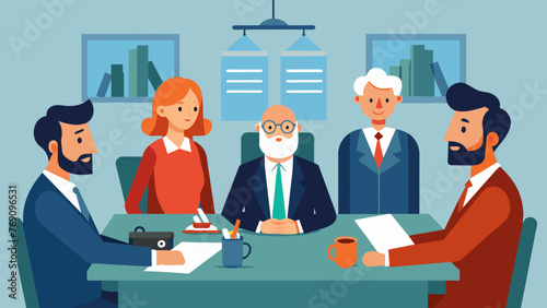 In a conference room a team of attorneys sit across from a famous television personality and his legal team. It is clear from their tense