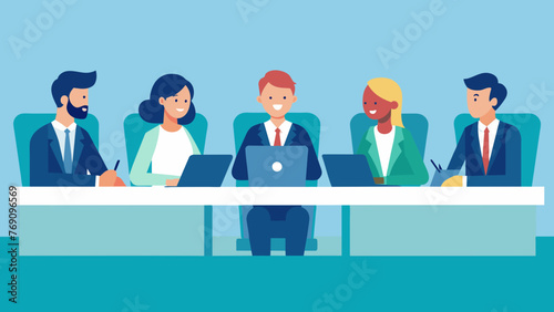 A panel of legal experts sits at a long table fielding questions from business owners looking to better understand the legal implications of