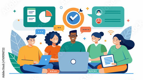 A group of people gathered around a laptop learning about their rights and options in credit score disputes through online resources and