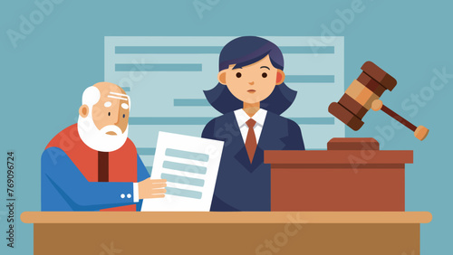 A judgment is being read in a courtroom where a consumer has won their case against a company that misled them with false advertising. The