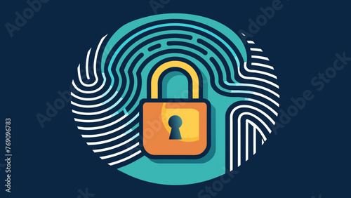 A digital fingerprint with a lock symbol superimposed over it symbolizing the security and protection offered by personal intellectual property