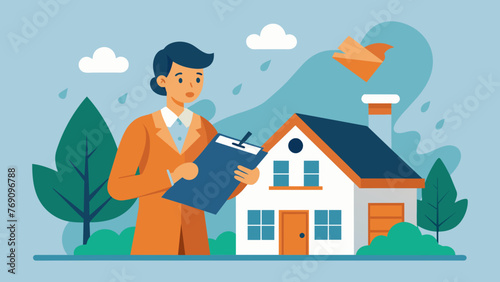 The legal consultant documenting any damages or repairs needed on a property after a natural disaster in preparation for insurance claims. photo