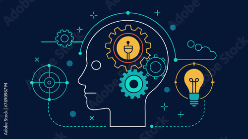 An outline of a persons head with gears and lights inside representing the complex and innovative nature of their intellectual property often