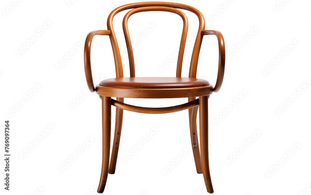 A wooden chair with a luxurious leather seat in a room filled with warmth and elegance