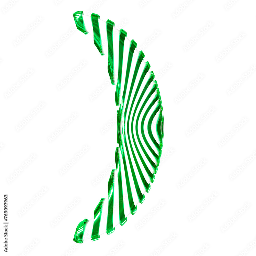 Obraz premium White symbol with green vertical ultra-thin straps