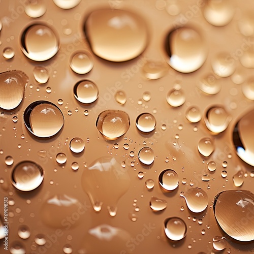 water droplets on all tan matte background with copy space and blank pattern for text or photo backgrdrop