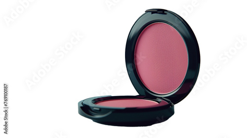 Trendy blush compact with a matte finish, showcasing its natural-looking color and blendability in lifelike resolution against a pure white background