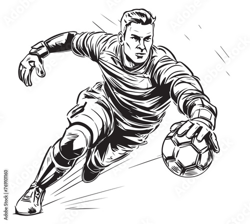 Hand sketch of soccer. Vector illustration Sport