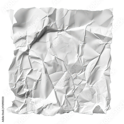 Torn of crumpled white paper texture isolated on white or transparent background