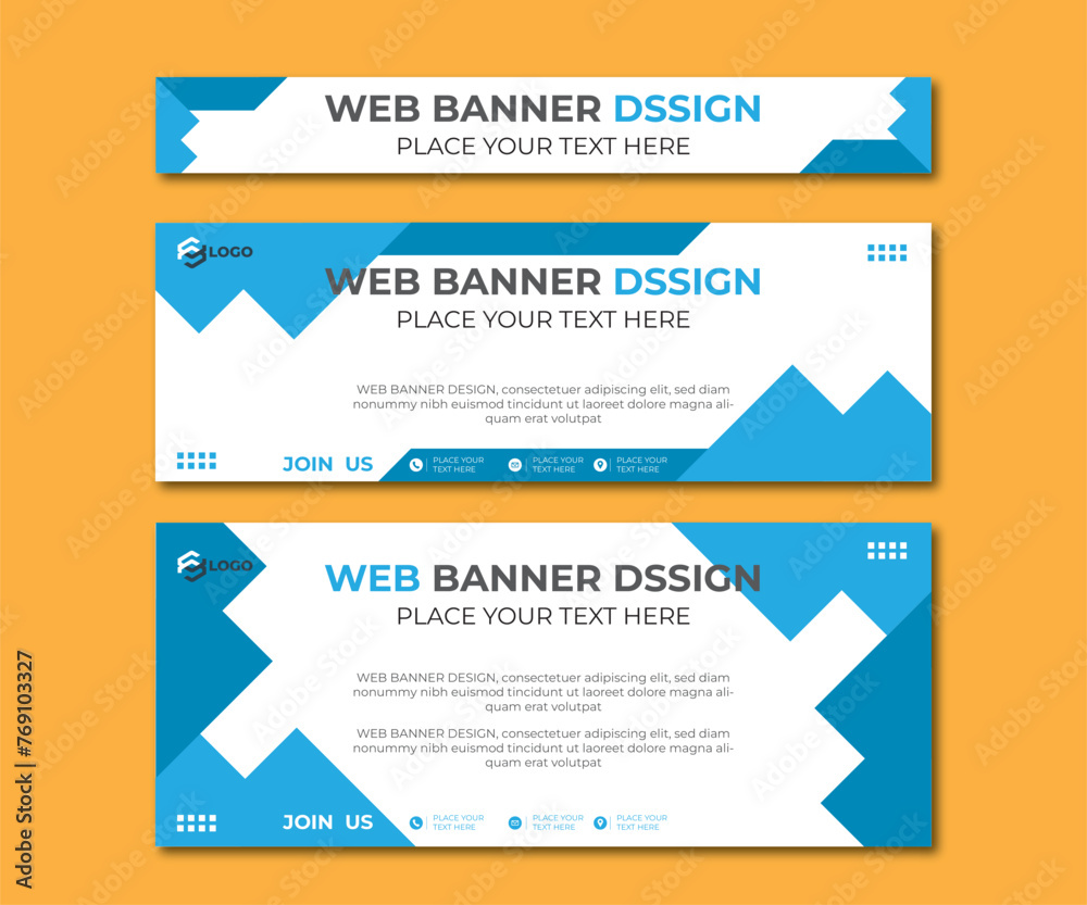 web banner design Modern web banner design 