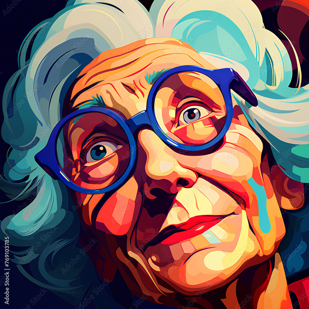 Old granny: Elderly grandmother's portrait in artistic style, depicting wisdom and time-worn grace. Old granny: Elderly grandmother's portrait in artistic style, depicting wisdom and time-worn grace.