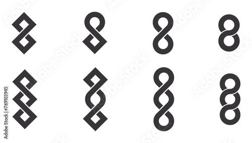 Abstract shapes collection isolated on white background. Vector illustration.