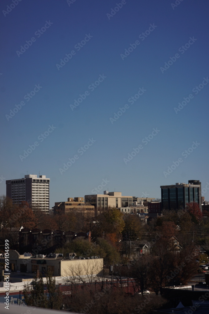 Fayetteville, AR - November 15th, 2023 - Downtown Buildings From Afar