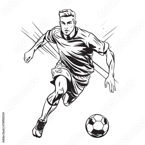 Soccer Player Kicking Ball Vector