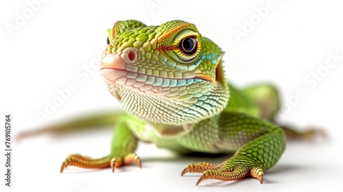 Closeup Shot Of A Green Lizard