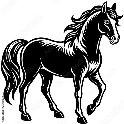 Paso Fino horse silhouette vector art Illustration