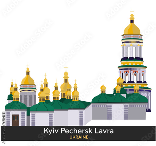 The Kyiv Pechersk Lavra, Ukraine. Vector illustration	