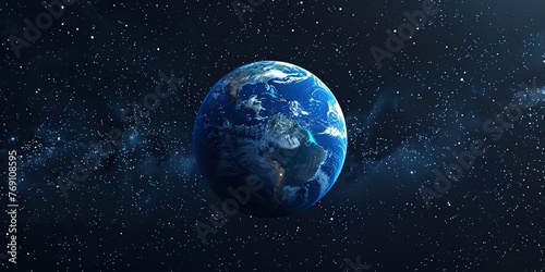 Our planet in the starry space space abstraction background